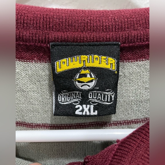 Charlie Brown Men's Polo Shirt Burgundy/Grey Lowrider Chicano Rap Cholo Homie - Picture 2 of 3